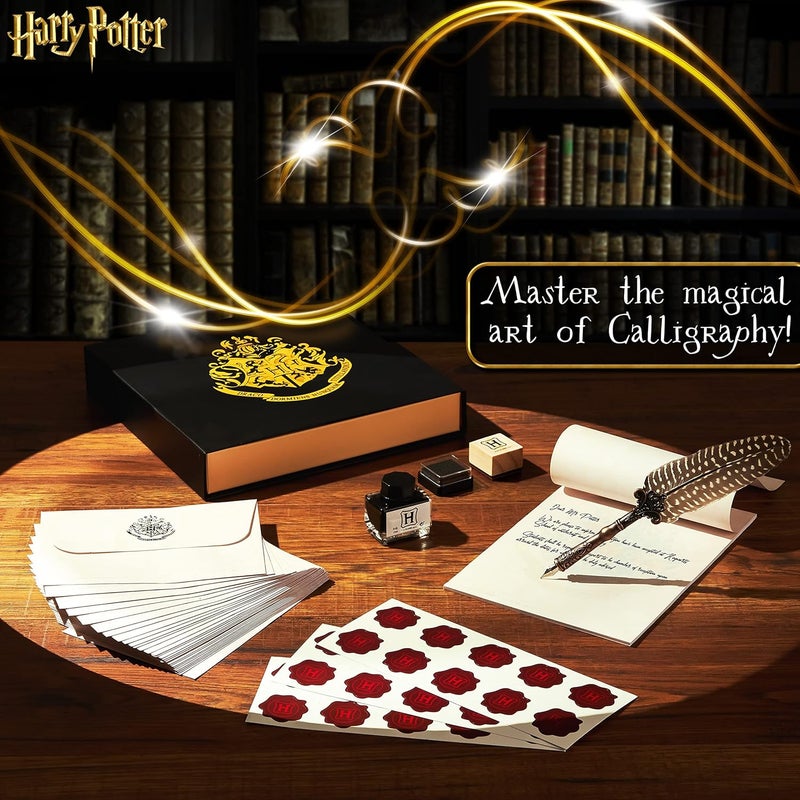 Harry Potter Gifts Calligraphy Set With Feather Quill Pen Ink Pot Envelopes Stickers Stamp Writing Pad in Collectible Keepsake Gift Box For Fans - Image 3